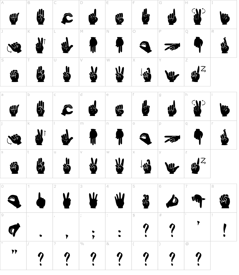 libras-black-2020-font-character-map