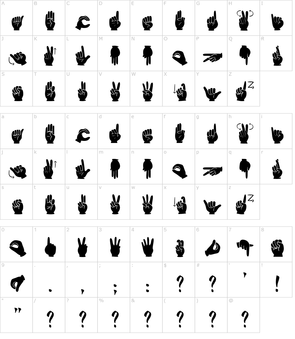 libras-black-2020-font-character-map
